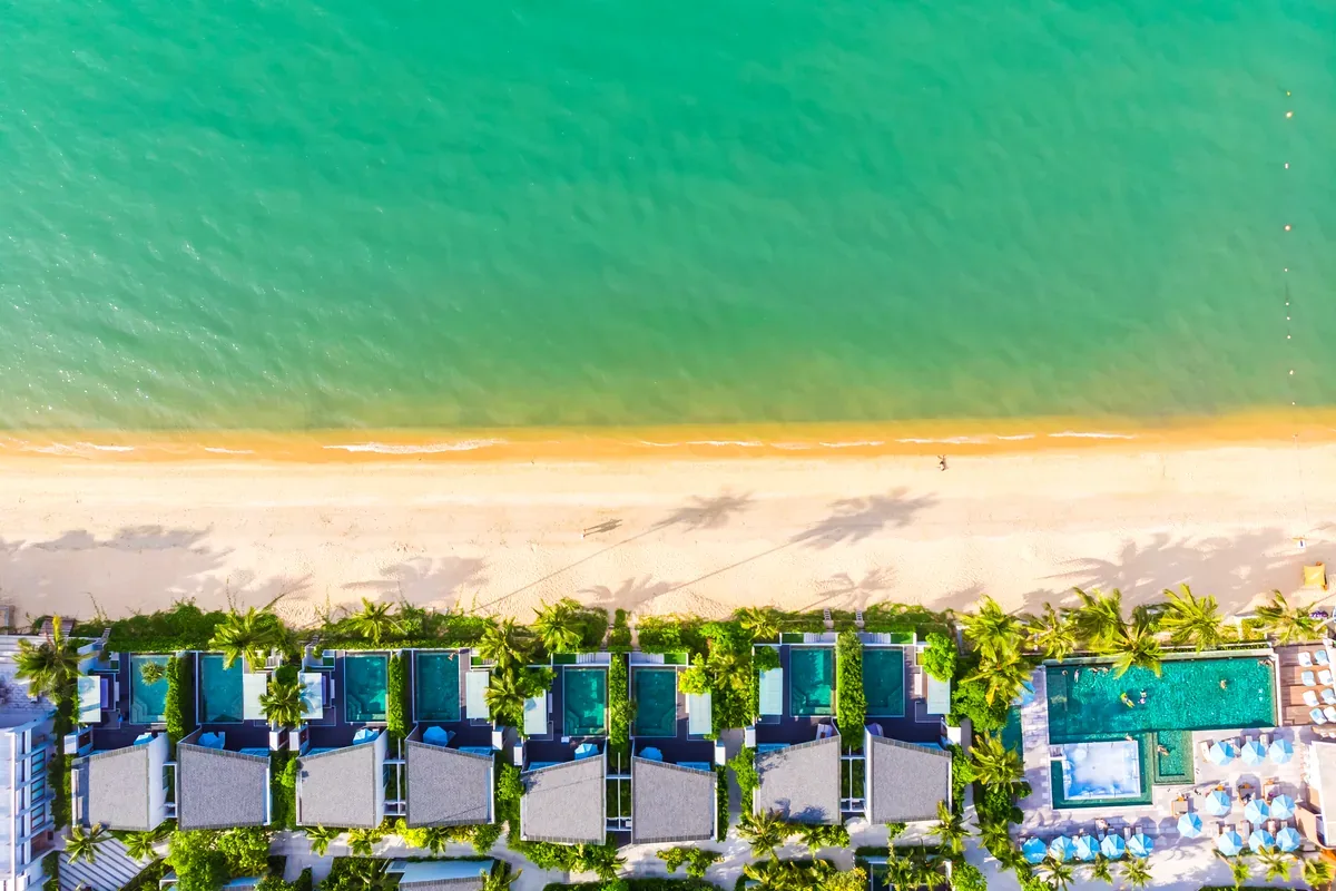 Uruguay Punta del Este beach resort aerial panoramic view