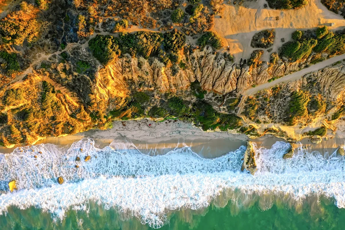 Los Cabos Mexico coastline aerial view Pacific Ocean Sea of Cortez meeting point Baja California